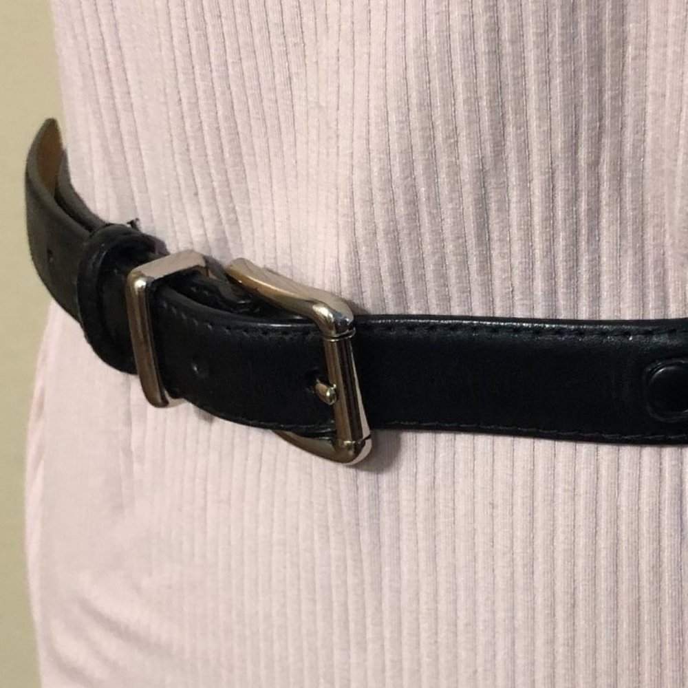 W. Kleinberg Women's Luxury Black Leather Belt